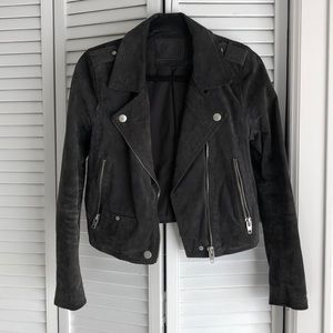 SL8 Blank NYC gray suede leather jacket small